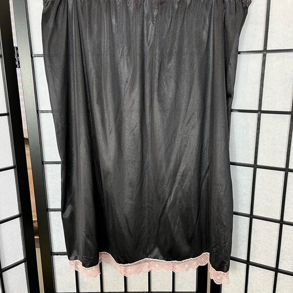 Cacique Black And Pink Slip Skirt Lingerie 18/20 - Picture 5 of 7